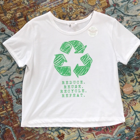 Tops | Recycled Threads Nwt Reduce Reuse Recycle Tee | Poshmark